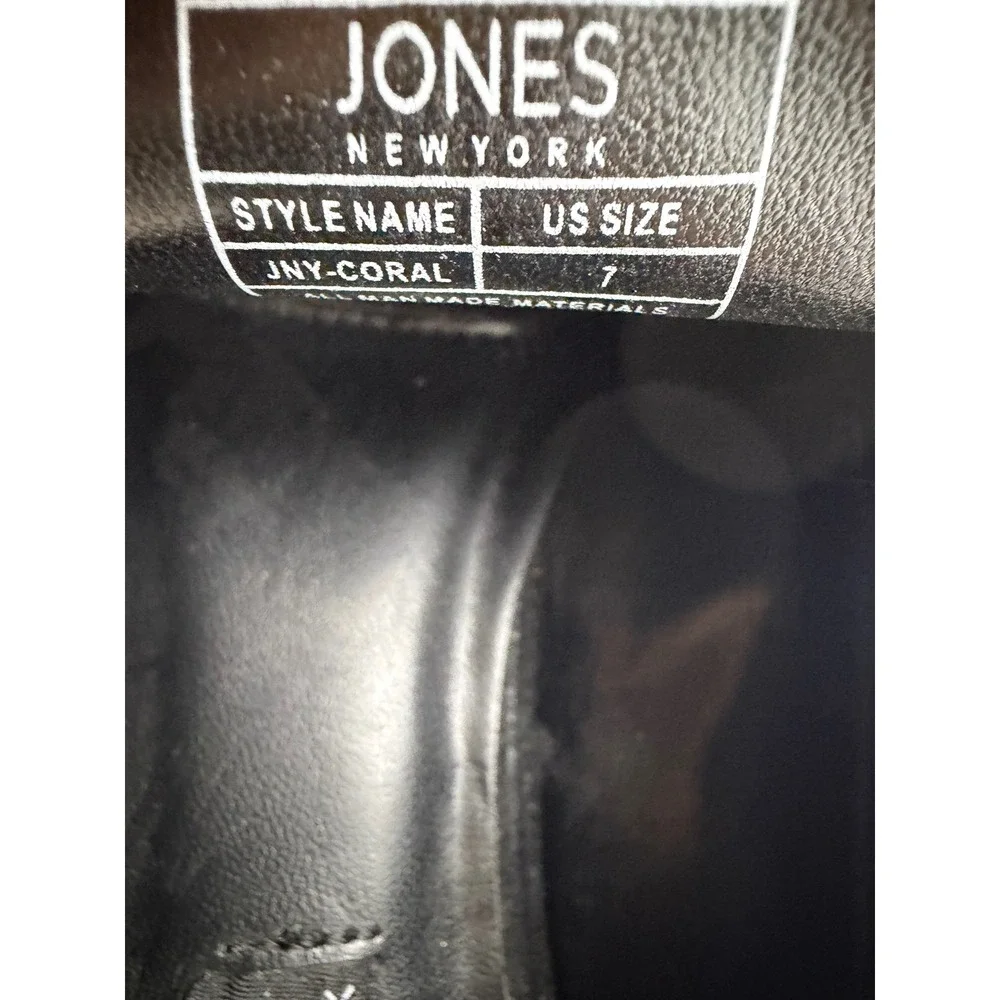 Jones‎ New York Coral Black Faux Suede Bit Loafers Gold Hardware Womens Size 7